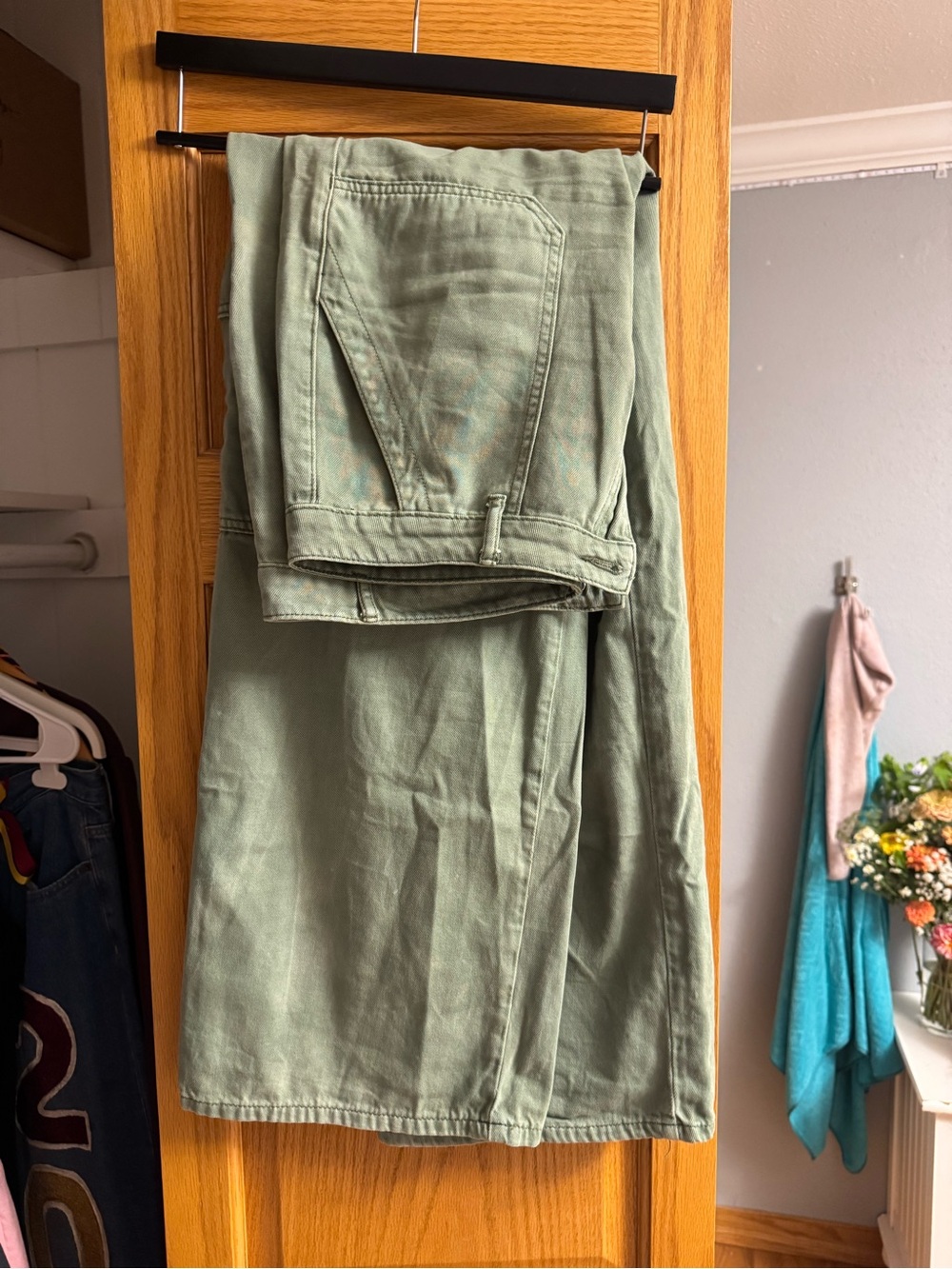 Women's Olive Green Wide-Leg Pants